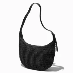 Sac porté épaule souple en crochet noir