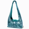 Sac porté épaules décontracté sequins bleu canard