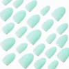 Sage Green Glossy Short Almond Vegan Faux Nail Set - 24 Pack
