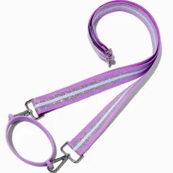 Sangle de gourde à bandoulière à rayures violet clair et blanches