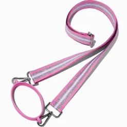 Sangle de gourde à bandoulière à rayures rose clair et blanches