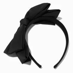 Serre-tête à nœud noué soyeux noir