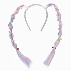 Serre-tête avec cheveux synthétiques tressés bulle avec dégradé Claire's Club