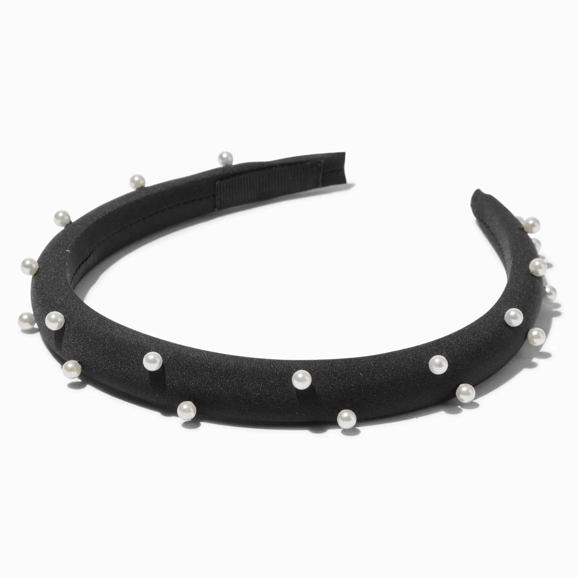 Serre-tête décoré de perles d’imitation noir