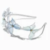 Serre-tête double rang papillon organza bleu