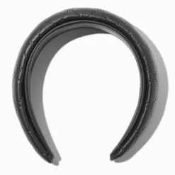 Serre-tête en similicuir matelassé noir