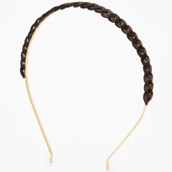 Serre-tête maillons de chaîne couleur dorée - Noir