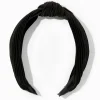 Serre-tête noué plissé noir