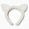 Serre-tête oreilles de chat blanc en fausse fourrure