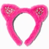 Serre-tête oreilles de chat roses avec strass Claire's Club