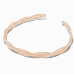 Serre-tête torsadé couleur marbrée rose poudré