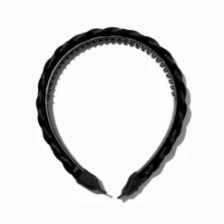 Serre-tête tressé en cheveux synthétiques noir