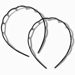 Serre-têtes à festons noirs classiques - Lot de 2