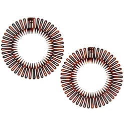 Serre-têtes accordéon motif écaille de tortue - Marron, lot de 2