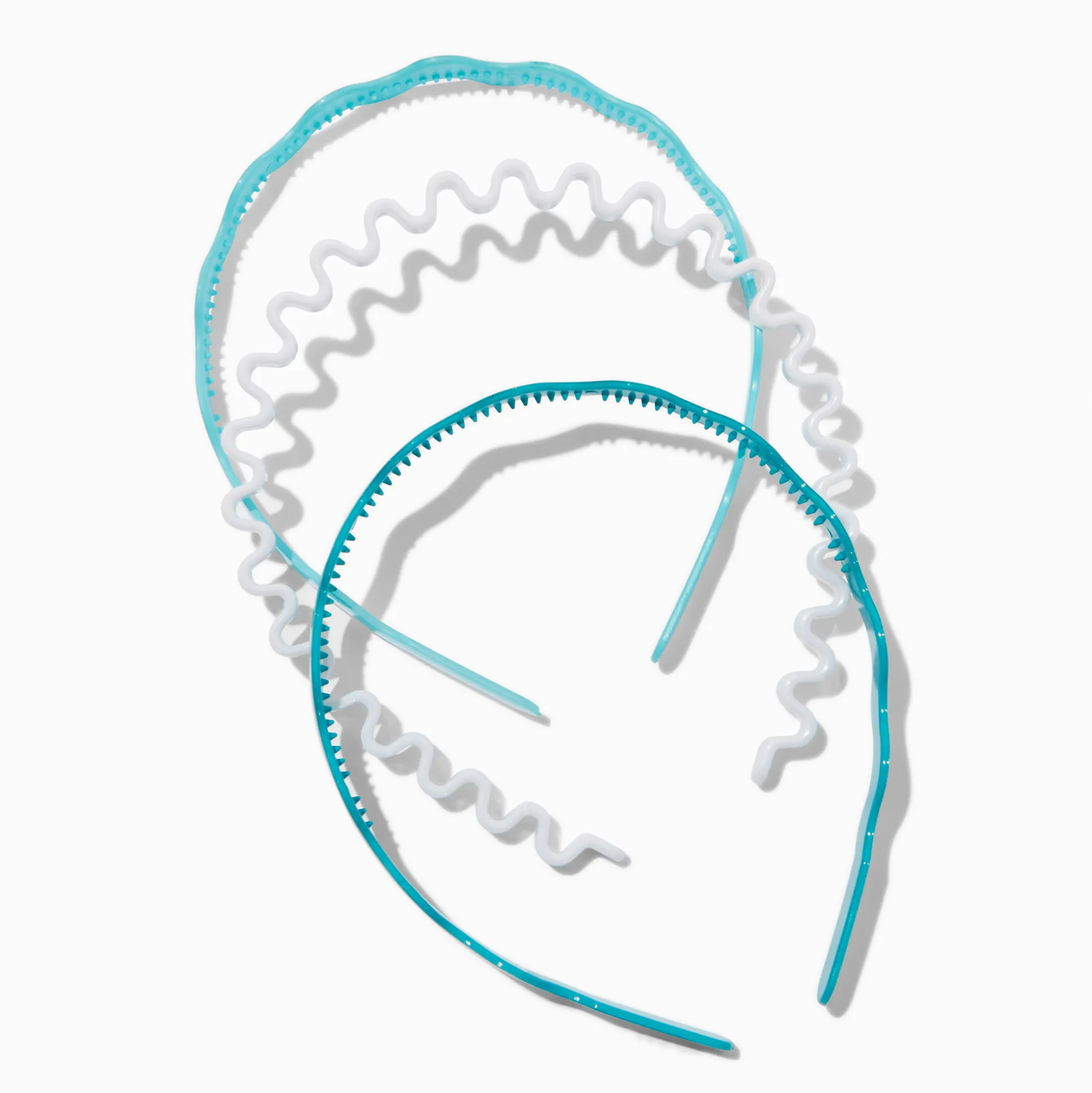 Serre-têtes aux designs variés ondulés bleus Claire's Club - Lot de 3