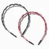 Serre-têtes fins à imprimé bandana rouge et noir - Lot de 2