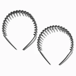 Serre-têtes zigzag noirs - Lot de 2