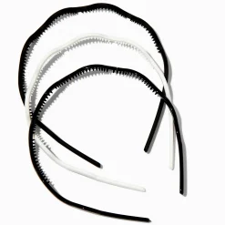 Serre-têtes zigzag noirs et blancs - Lot de 3