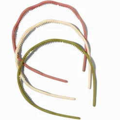 Serre-têtes zigzag olive, couleur ivoire et mauve - Lot de 3