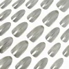 Silver Glazed Stiletto Vegan Faux Nail Set - 24 Pack