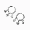 Silver-tone 16mm Charm Clicker Hoop Earrings