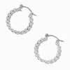 Silver-tone 20mm Twisted Hoop Earrings