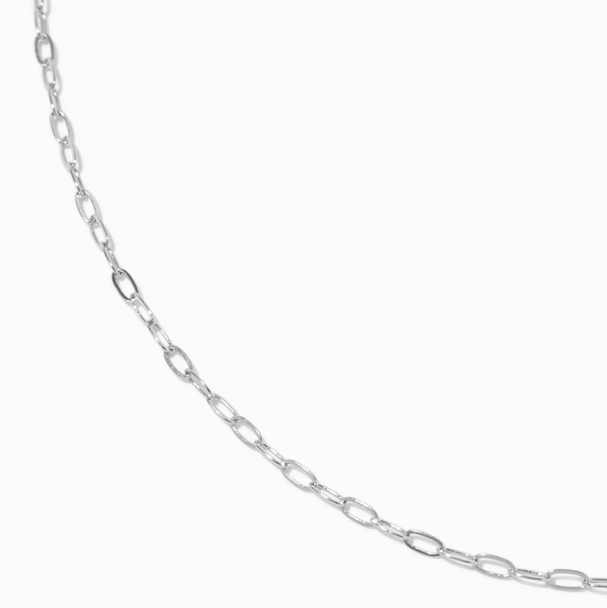 Silver-tone Small Paperclip Stackable Chain Necklace