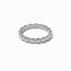 Silver-tone Stainless Steel Bubble Ring