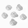 Spirales à cheveux perles d'imitation et strass en zircon cubique d'imitation couleur argentée - Lot de 6