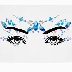 Strass pour le front bijoux roses et bleus iridescents