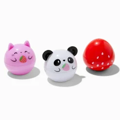 Strawberry Critters Flavoured Lip Balm Pot Set - 3 Pack