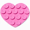 Support adhésif pour coque de portable à ventouse en silicone cœur rose