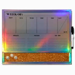 Tableau effaçable à sec calendrier hebdomadaire holographique