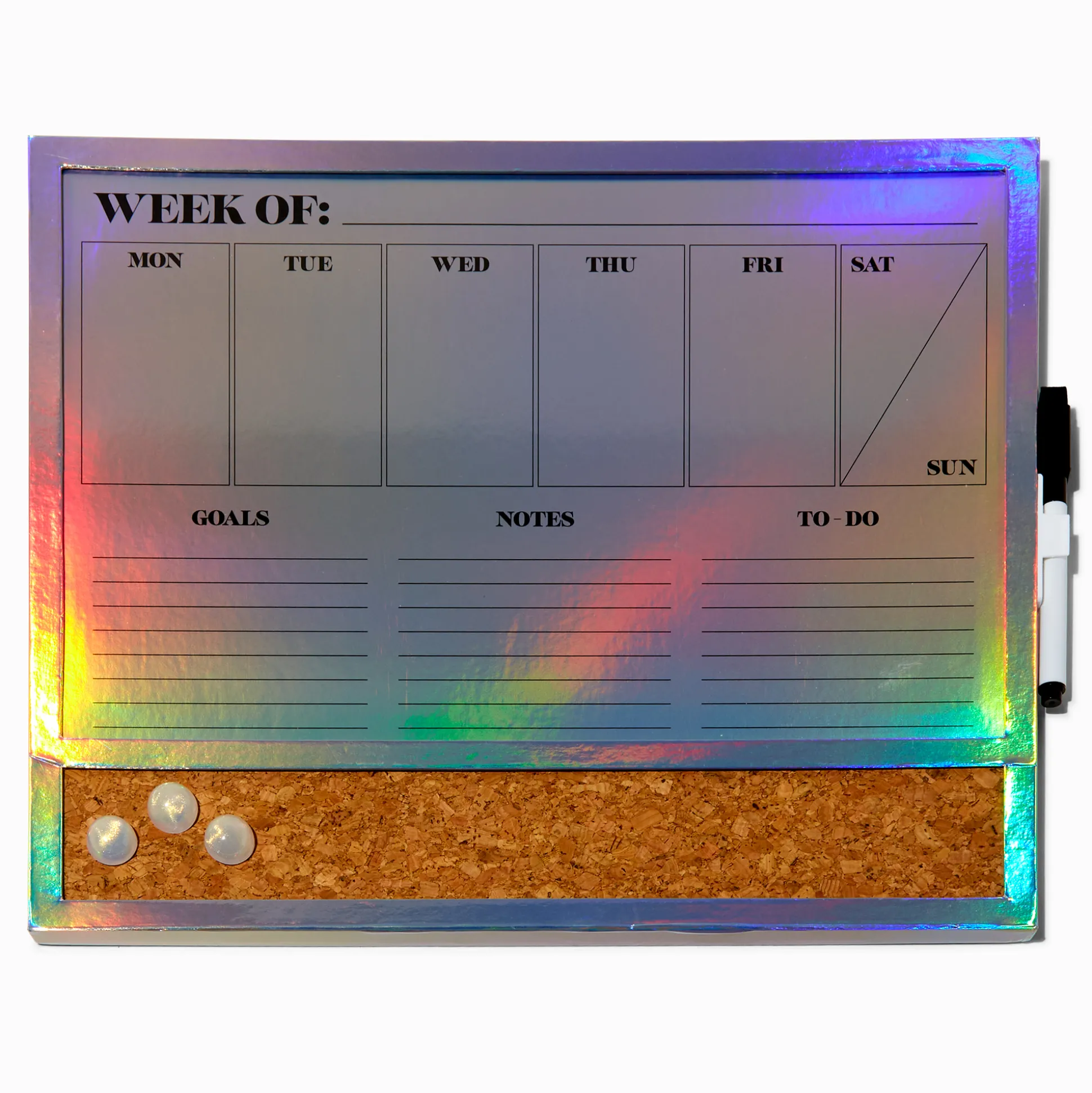 Tableau effaçable à sec calendrier hebdomadaire holographique