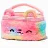 Trousse de maquillage en fausse fourrure ours arc-en-ciel Claire's Club