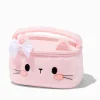 Trousse de maquillage en fausse fourrure chat rose Claire's Club