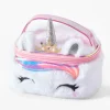 Trousse de maquillage licorne en fausse fourrure Claire's Club - Blanc