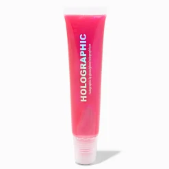 Tube de gloss rose vif brillant holographique