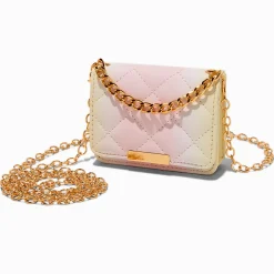 Étui pour cartes à bandoulière avec dégradé rose et jaune pastel