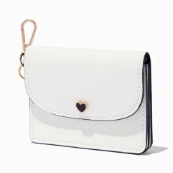 Étui pour cartes blanc cœur noir