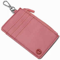 Étui pour cartes de crédit en nylon rose mauve