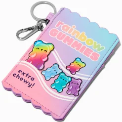 Étui pour cartes porte-clés supérette bonbons gélatineux arc-en-ciel