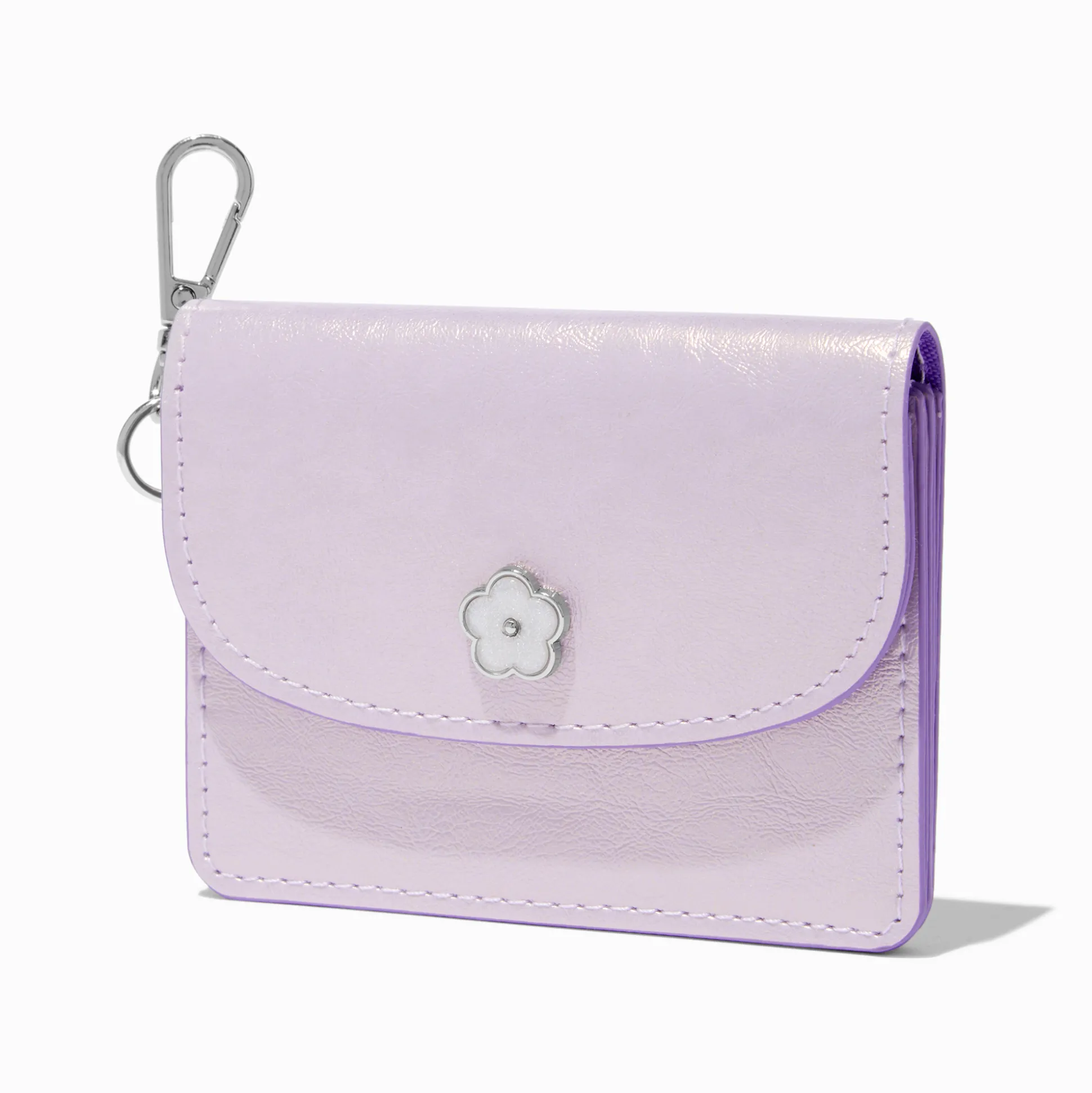 Étui pour cartes violet marguerite iridescent