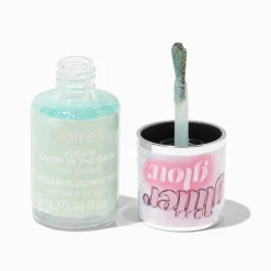 Vernis à ongles phosphorescent vegan à paillettes brillant - Vert menthe