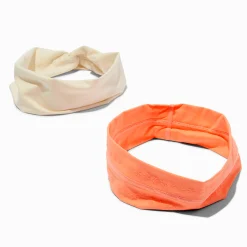White & Coral Athletic Headwraps - 2 Pack