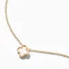 White Clover Gold-tone Pendant Necklace