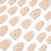 White Daisy French Tip Short Almond Vegan Faux Nail Set - 24 Pack