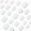 White Iridescent Pearl Squoval Vegan Faux Nail Set - 24 Pack